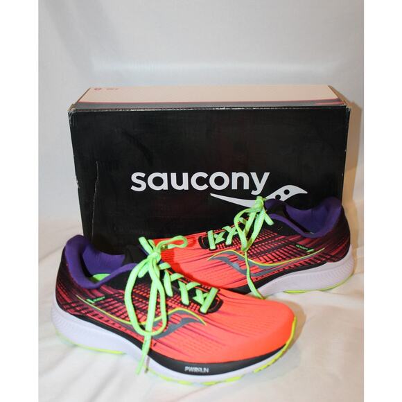 NIB WOMEN'S SZ 7.5 SAUCONY JAZZ VIZI PRO RUNNING ATHLETIC SNEAKERS ORANGE PURPLE - Picture 1 of 8